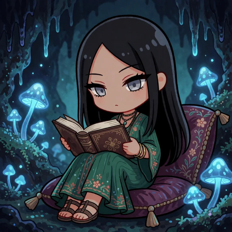Highres, Absurdres, Chibi, A Chibi Woman With Long, Straight...