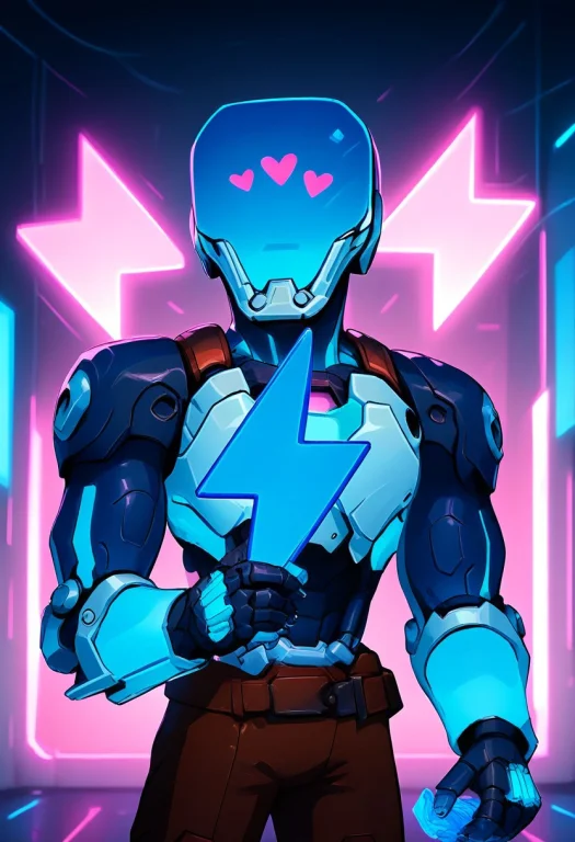 Cool Guy, Upper Body Only, G0th1c, Glowing, Neon Lights, Rob...