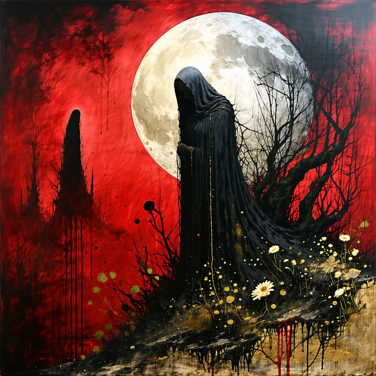 An Abstract Horror Painting Of La Llorona, Growing Things, D...