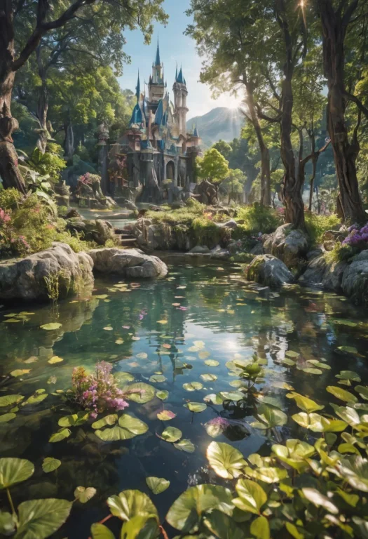 Beautiful Fantasy Landscape, Sharp Focus, No Blur Background...