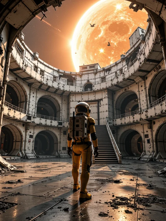 Hasc, Hidden Abandoned Space-station Courtyard, Front View O...