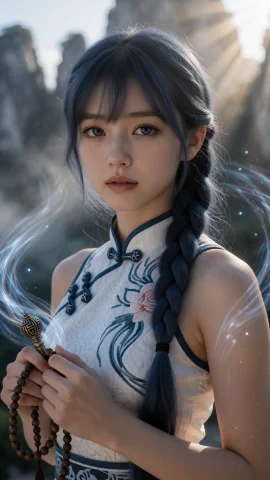 Shunrei,a Cinematic Super-realistic Photograph Of Shunrei, A... — Stable Diffusion AI Prompt: 春丽(Shunrei),A cinematic super-realistic photograph of Shunrei, a 24-year-old J...