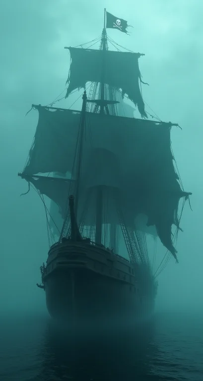Masterpiece, A Pirate Ghost Ship, Tattered Rigging, Tattered...
