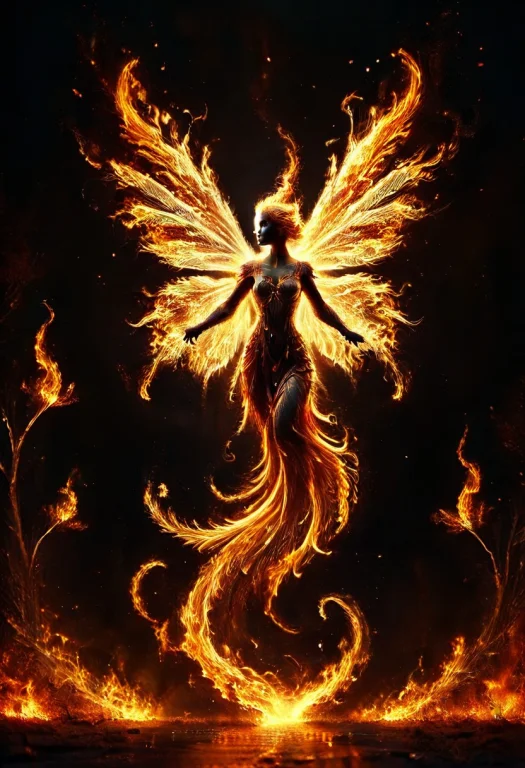 An Epic Fairy, Made Of Fire, Flamestyle, Masterpiece, Best Q...