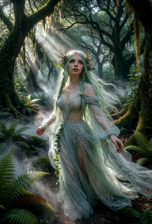 This Is A Full-shot Cinematic Portrait Of An Ethereal Woman...