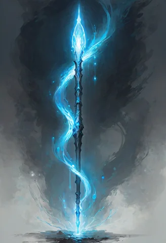 Rpg Concept Art A Long Ethereal Spear With A Glowing Blue Ti... — SDXL AI Prompt: RPG Concept Art a long ethereal spear with a glowing blue tip, white and blue au...