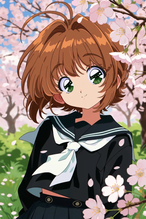 Hrnyc Style, 1girl, Kinomoto Sakura, Brown Hair, Green Eyes,...