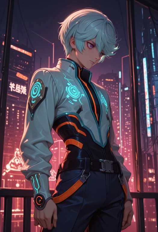 Masterpiece, Best Quality, Character, Cyberpunk Outfit, Oran...