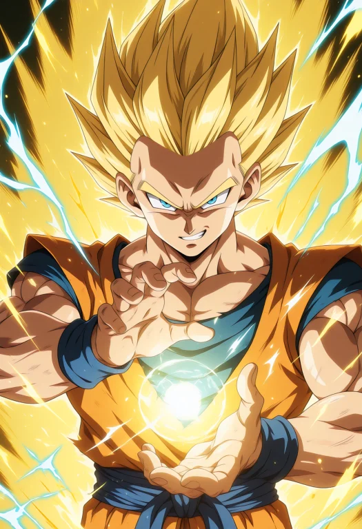 Son Goku,dragon Ball,1boy,spiked Hair,blonde Hair,muscular M...