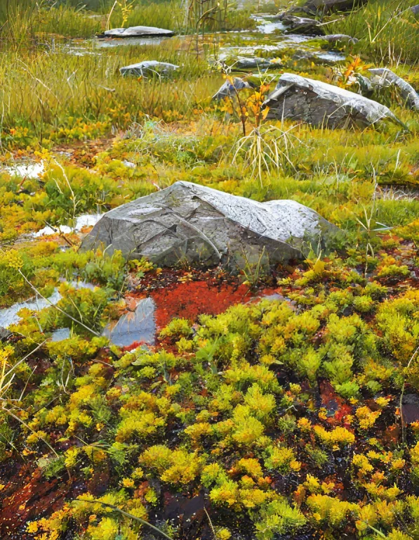 Bogbackground, Tundra, Bog, Hummock, Fen, Northern Terrain,