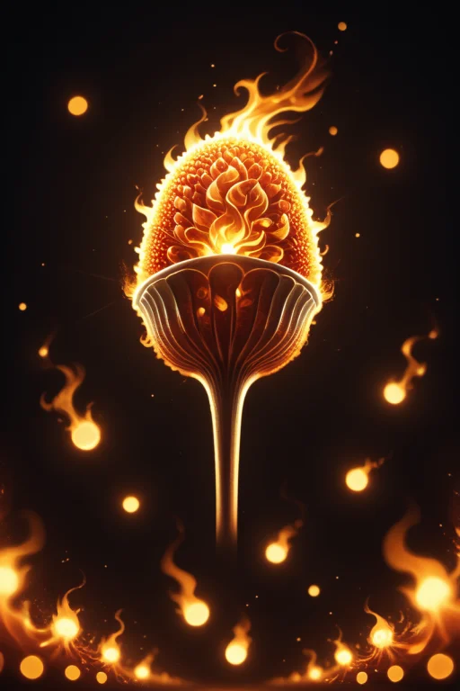 A Very Angry Smiling Egg Holding A Colorful Tulip With An An...