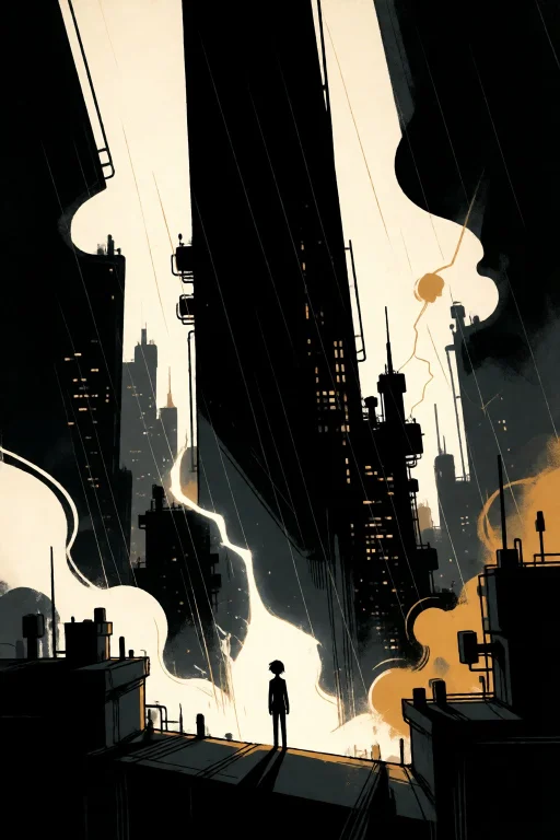 Strangedaal. Subject Massive Black Skyscrapers With Sparse G...