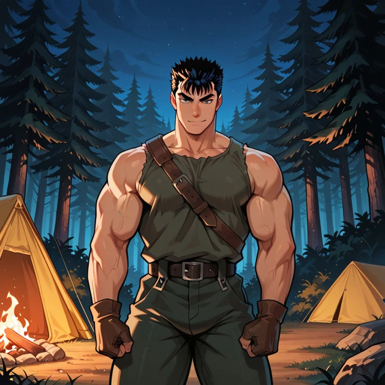Detail Background, Guts, Male, Hunk, Bara, Thick Arms, Stand...