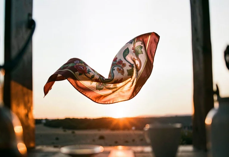 A Silk Scarf Lifting In A Soft Studio Breeze, Documentary Ph...