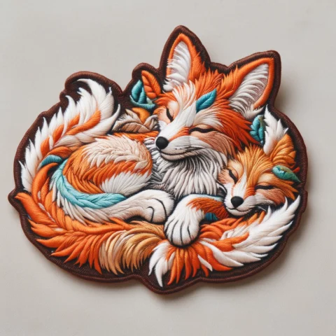 Ral-embroideredpatch An Embroidered Patch Of A Cute Sleeping... — SDXL AI Prompt: ral-embroideredpatch An embroidered patch of a cute sleeping fox, vibrant orange...