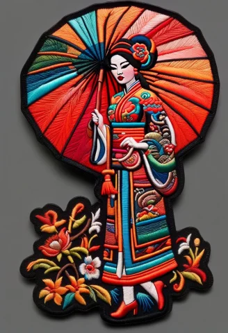 Female In Chainese Outfit With Umbrella, Ral-embroideredpatc... — SDXL AI Prompt: female in chainese outfit with umbrella, ral-embroideredpatch ,