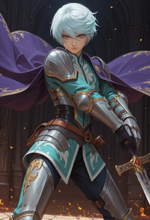 Masterpiece, Best Quality, Character, Knight Armor With Oran...
