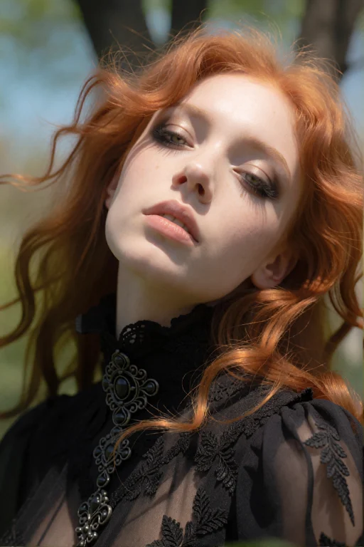 Natural Light Casts Deep Shadows. Gothic Style, Blush, Looki...