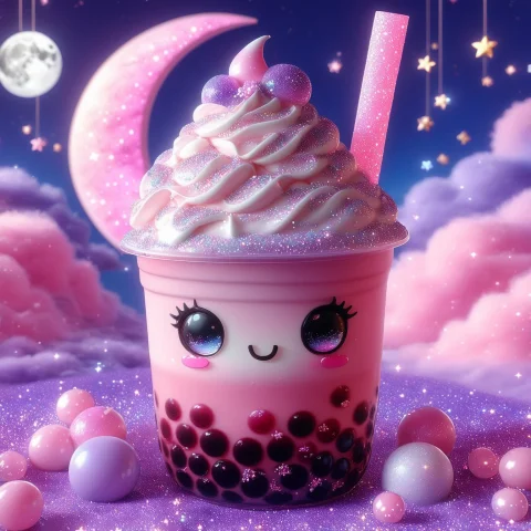 Bubble Tea,big Kawaii Anime Eyes, Blush Stickers, Cherry, 3,... — SDXL AI Prompt: bubble tea,big kawaii anime eyes, blush stickers, cherry, :3, bubble tea, whippe...