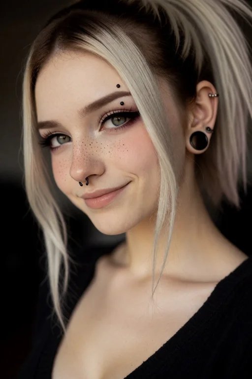 Close Up Portrait Of Valindia, Smiling, Head Tilt.
