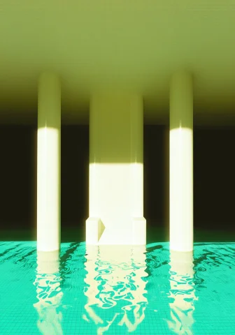 Loran1-pool Room0.75 No Humans, Water, The Backrooms, Throne... — Stable Diffusion AI Prompt: no humans, water, the backrooms, [throne::0.35], ([white tile ceiling, dappled...