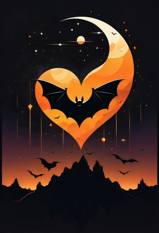 Vector Art, Dramatic Noir Silhouette, Bold Black And Orange...