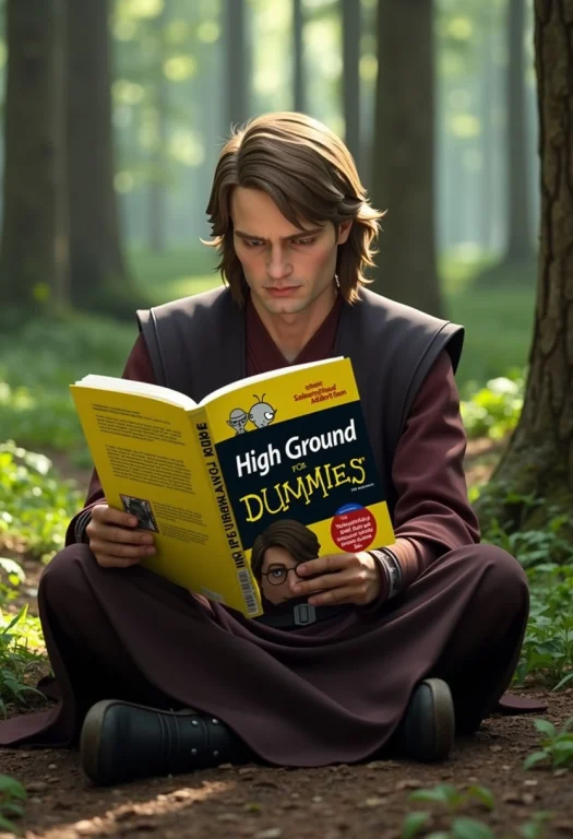 Anakin Skywalker Sits In A Peaceful Forest, Wearing His Jedi...
