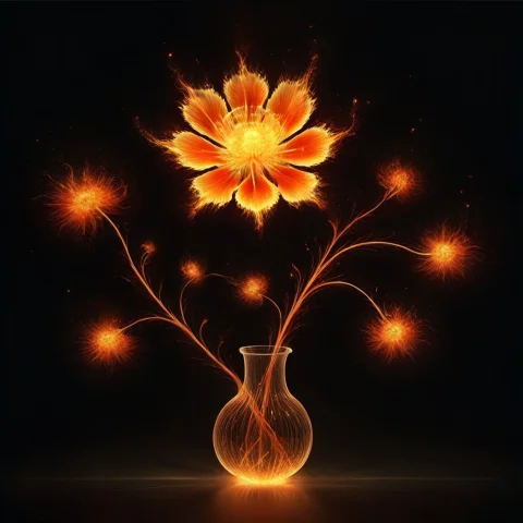 A Lush Bouquet Of Flowers Where Every Petal, Stem, And Leaf... — SDXL AI Prompt: A lush bouquet of flowers where every petal, stem, and leaf is woven from living...