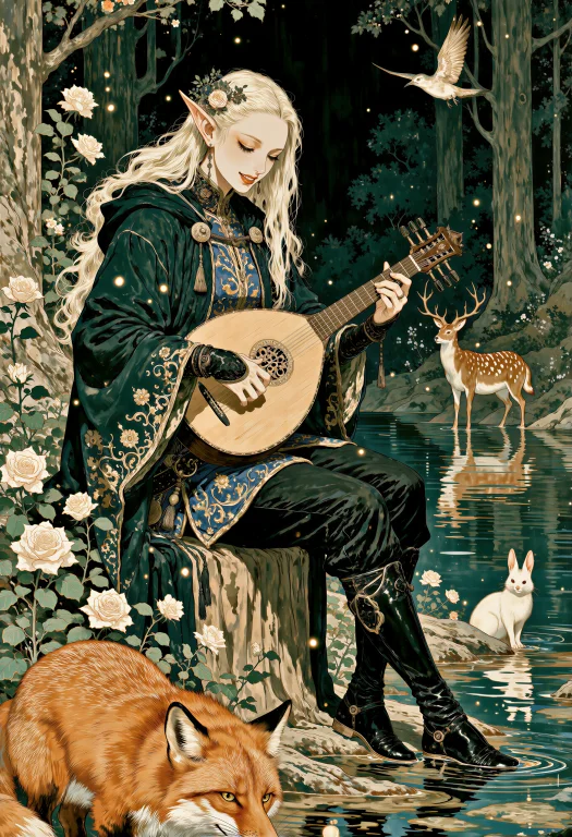 Ukiyo-style, Hyperdetailed Graphic Digital Painting. A Happy...