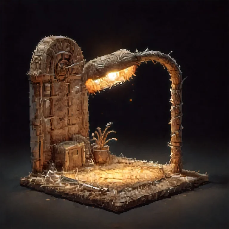 Isometric View Of A Single Sculpture Of An Adjustable Mid-ce...