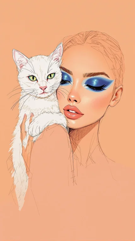 An Unfinished Sketch Of A Warm Peach Colored Young Woman Wit...