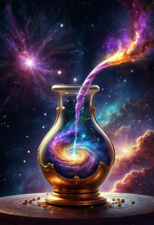 Highly Detailed Image Of A Magical Potion Bottle Pouring A G...