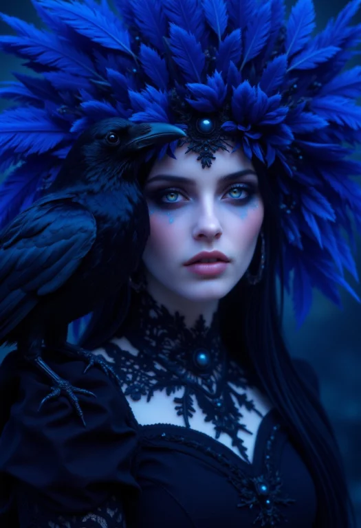 A Woman With A Mystical And Otherworldly Aura, Her Face Part...