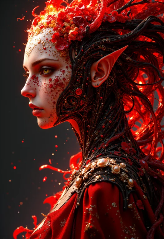 A Fantasy Character In A Side Profile. The Subject Is A Huma...