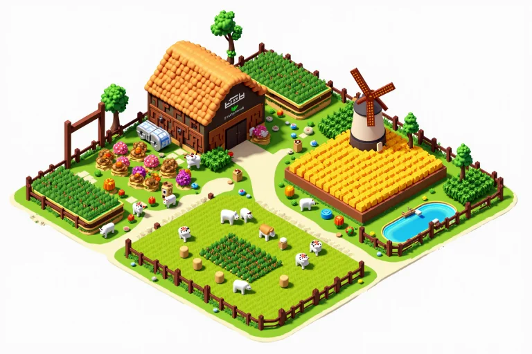 Minecraft Style A Highly Detailed Isometric 3d Rendering Of...