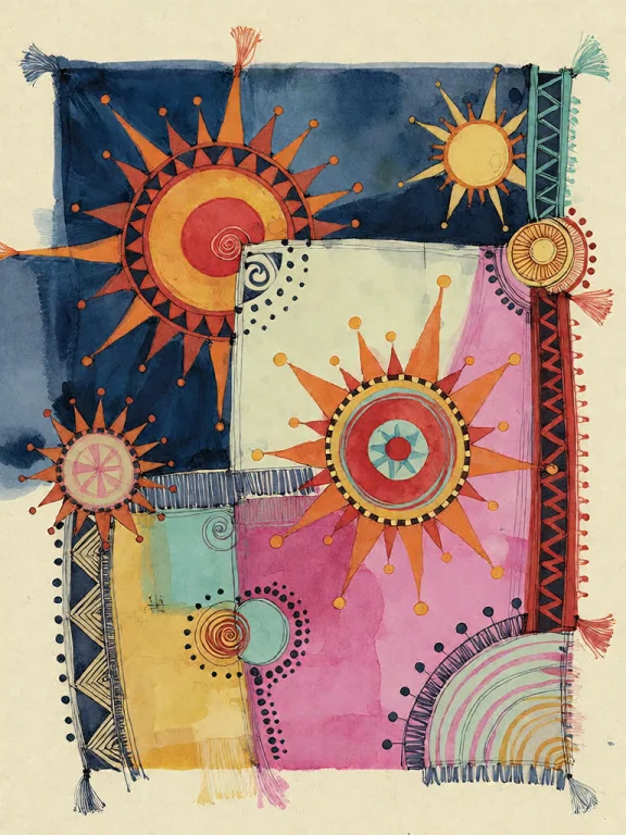 Bradhamel Art Style.a Vibrant, Abstract Textile Artwork Comp...