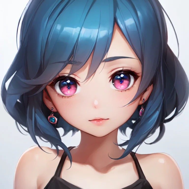Official, 1girl, Blue Hair, Pink Eyes, Powerpuff Girlsstyle1...
