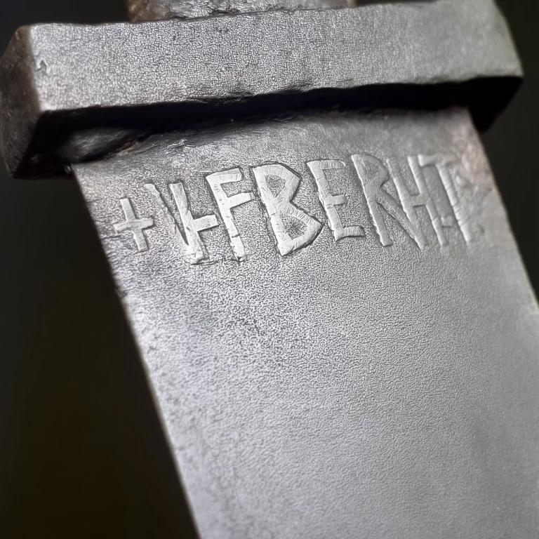 Viking. Viking Age Sword Blade, Close On The Inlaid Inscript...