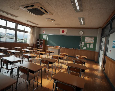 Lorajapclabackgroundkrea2ad1 Japcla, Japanese Classroom. Int... — Stable Diffusion AI Prompt: JapCla, Japanese classroom. interior, no humans, wide view, modern interior des...