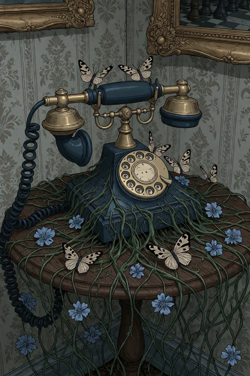 Gr4venbloom, Antique Rotary Telephone Sitting Alone On A Sma...