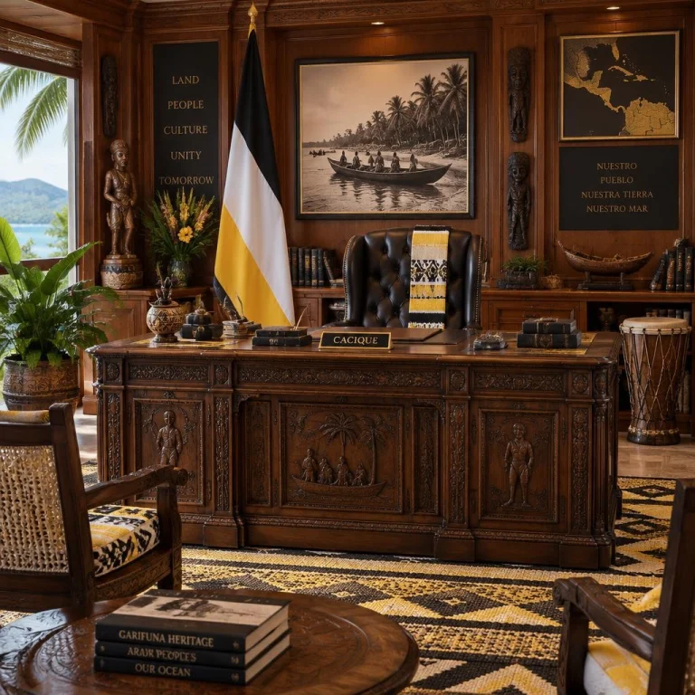 The Mahoganyteakoak-paneled Officestudio Of A Cacique Of The...