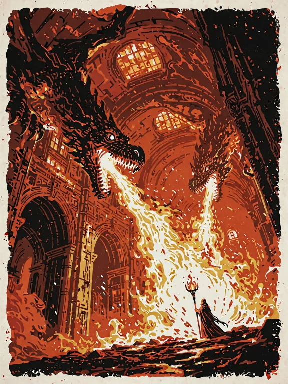 A Limited-palette Poster On Cream Textured Paper, Ember-oran...