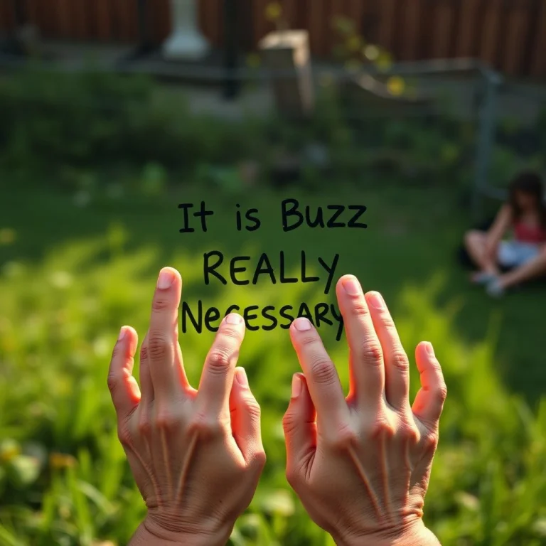 Living Outdoor With Hands Written It Is Buzz Really Necessar...