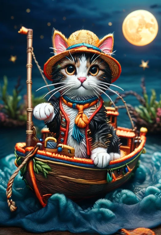 Ral-embroideredpatch, A Cat Wearing Sunglasses And A Straw H...
