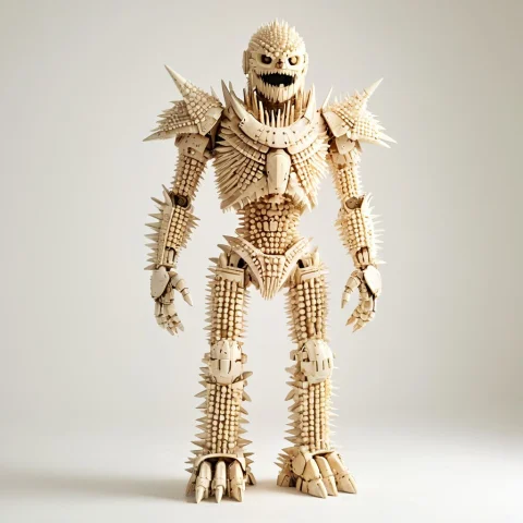 A Dramatic Studio Photograph Of A Standing Robot Statue, Ful... — SDXL AI Prompt: A dramatic studio photograph of a standing robot statue, full body shot from the...