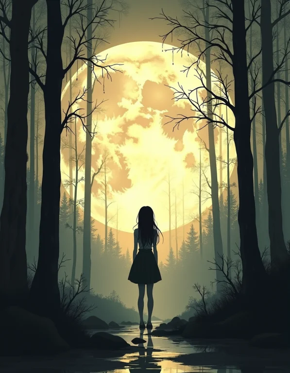 An Atmospheric Anime-style Illustration Of A Woman Standing...