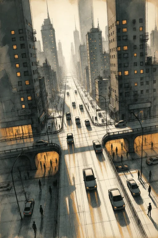Strangedaal. Subject An Elevated Highway Cutting Through A D...