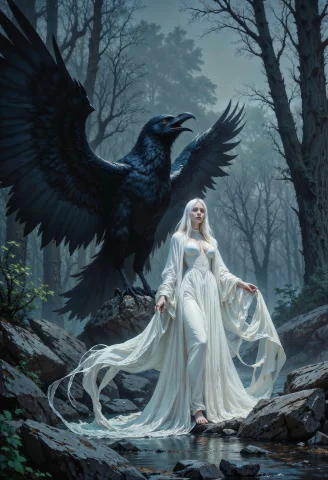 A Highly Detailed Digital Painting In A Dark Fantasy Style,... — FLUX AI Prompt: a highly detailed digital painting in a dark fantasy style, depicting a mystical...