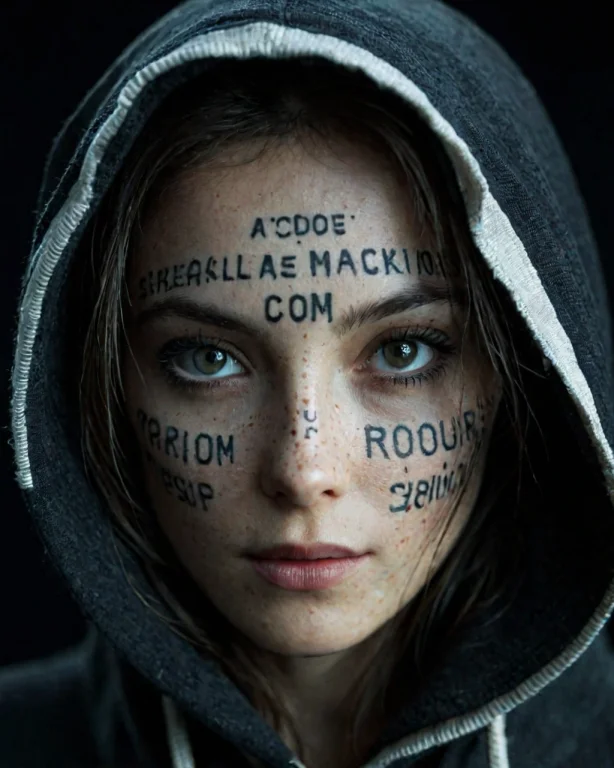 Breathtaking Cinematic Film Still A Person With Written Text...