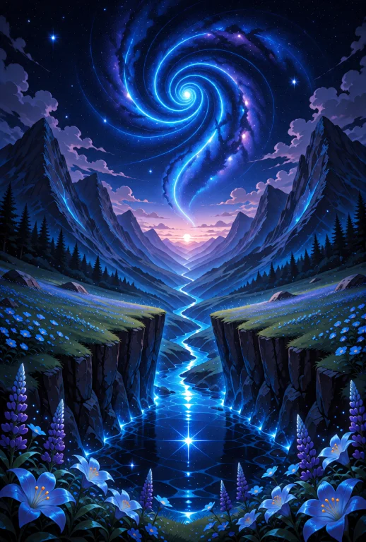 A Breathtaking Landscape Featuring A Deep Valley Between Tow...